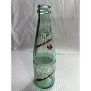 Dr Pepper Glass Bottle 8oz Imperial Pure Cane Sugar 10-2-4 Green Tint red white